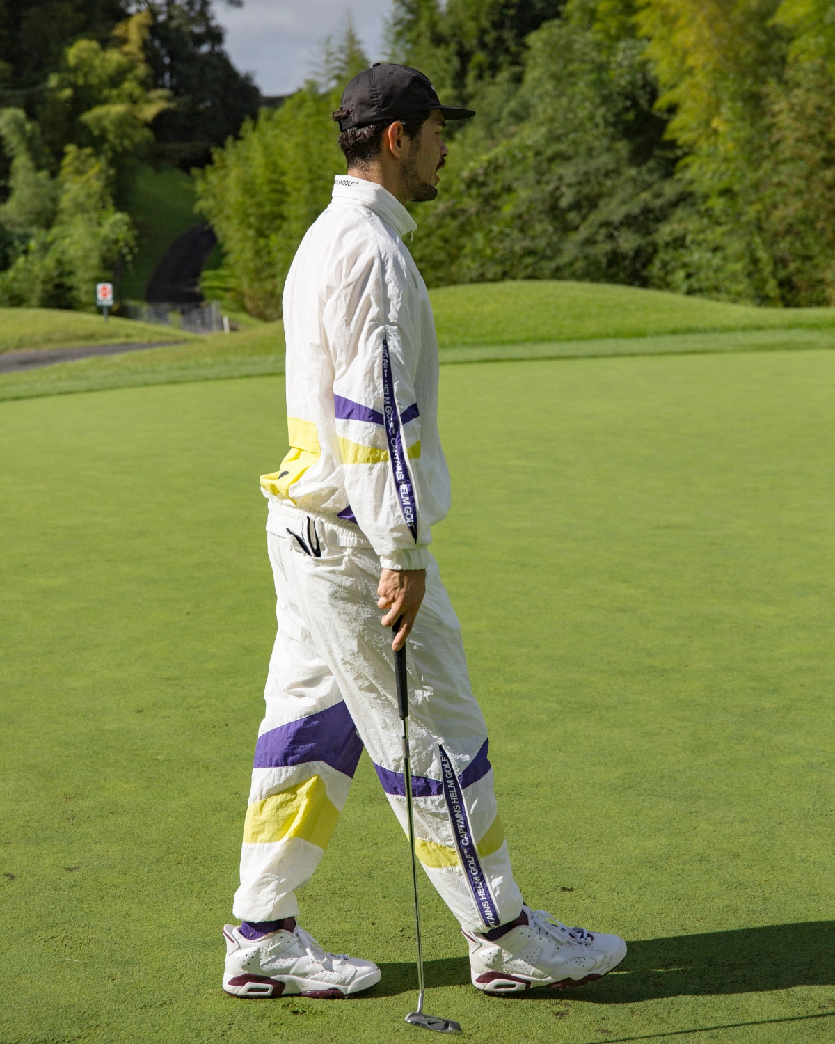 #SIDE ZIPPER NYLON PANTS WHITE
