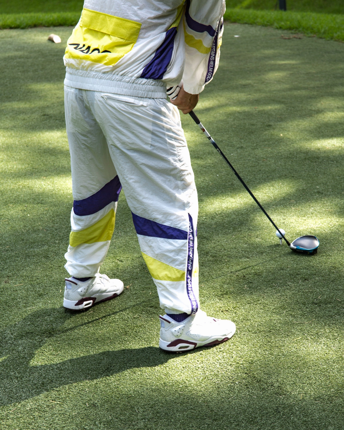 #SIDE ZIPPER NYLON PANTS WHITE