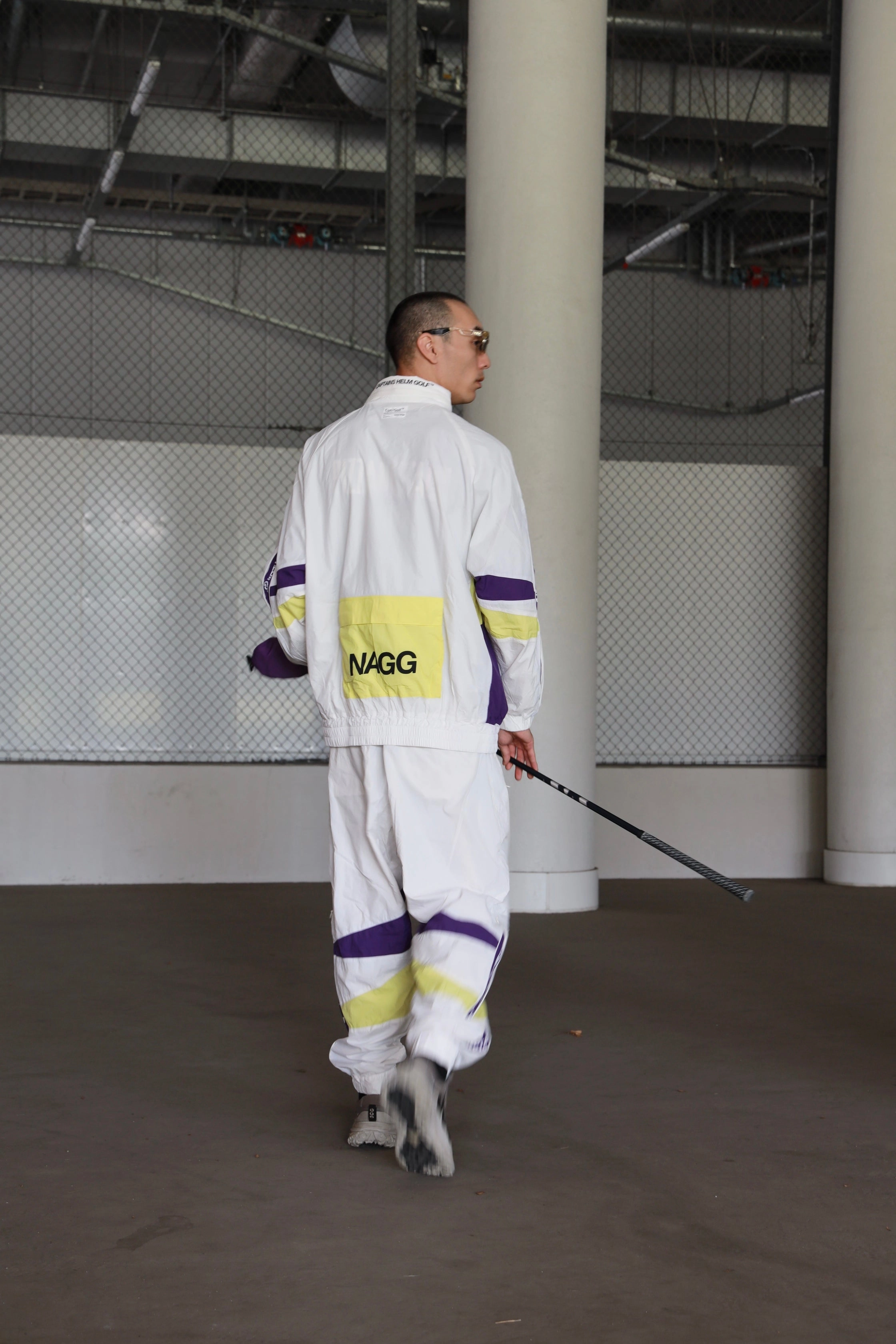 #SIDE ZIPPER NYLON PANTS WHITE