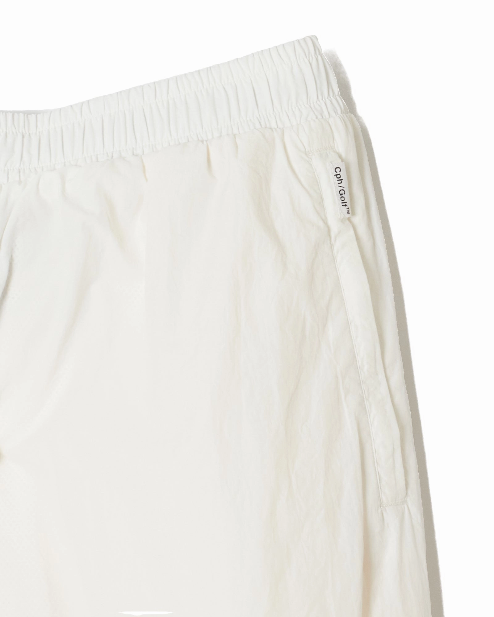 #SIDE ZIPPER NYLON PANTS WHITE