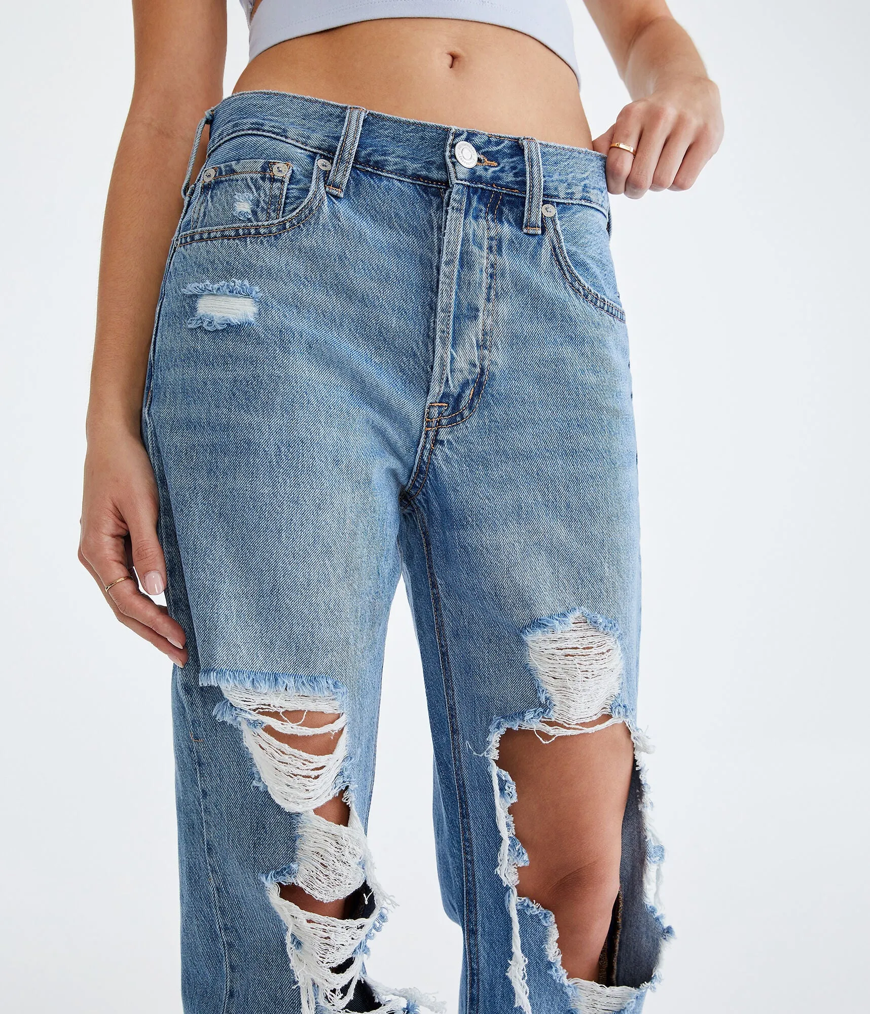 Aeropostale Women's '90S Super High-Rise Baggy Jean