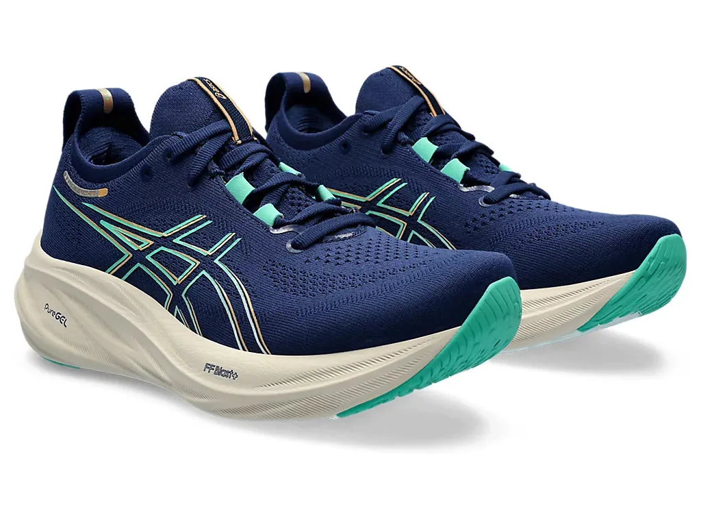 Asics Womens Gel Nimbus 26 Wide - Blue Expanse/Aurora Blue (1012B602-400) Asics	Running Shoes