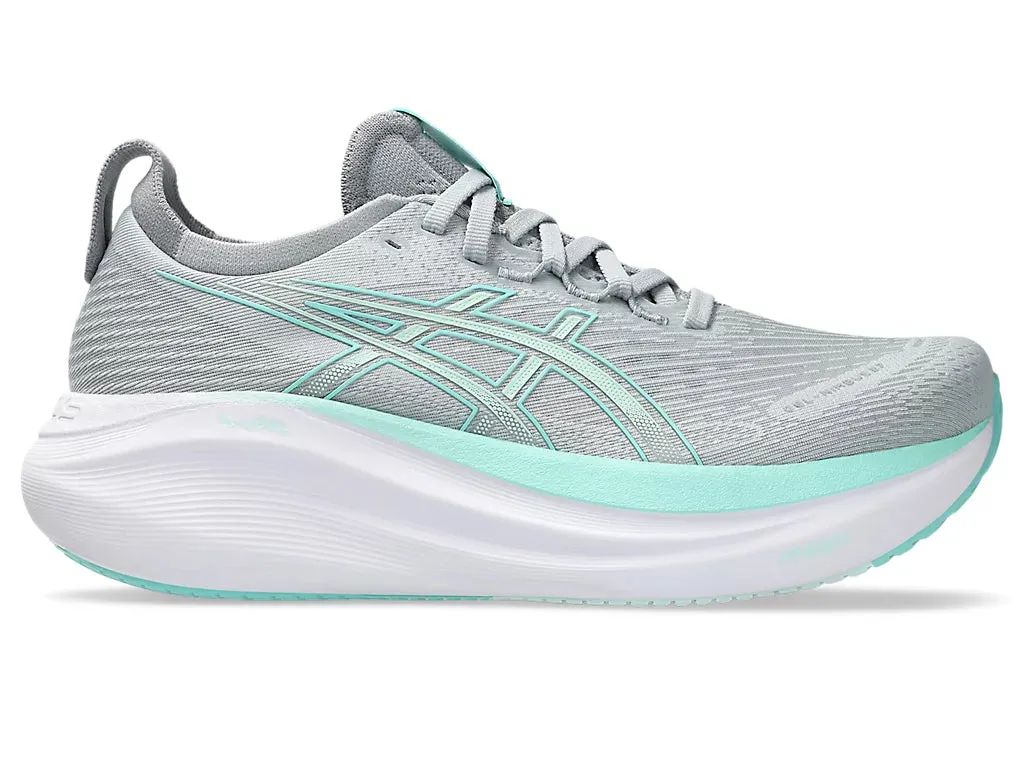 Asics Womens Gel Nimbus 27- Piedmont Grey/Illuminate Mint (1012B753-020) Asics	Running Shoes