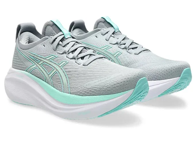 Asics Womens Gel Nimbus 27- Piedmont Grey/Illuminate Mint (1012B753-020) Asics	Running Shoes