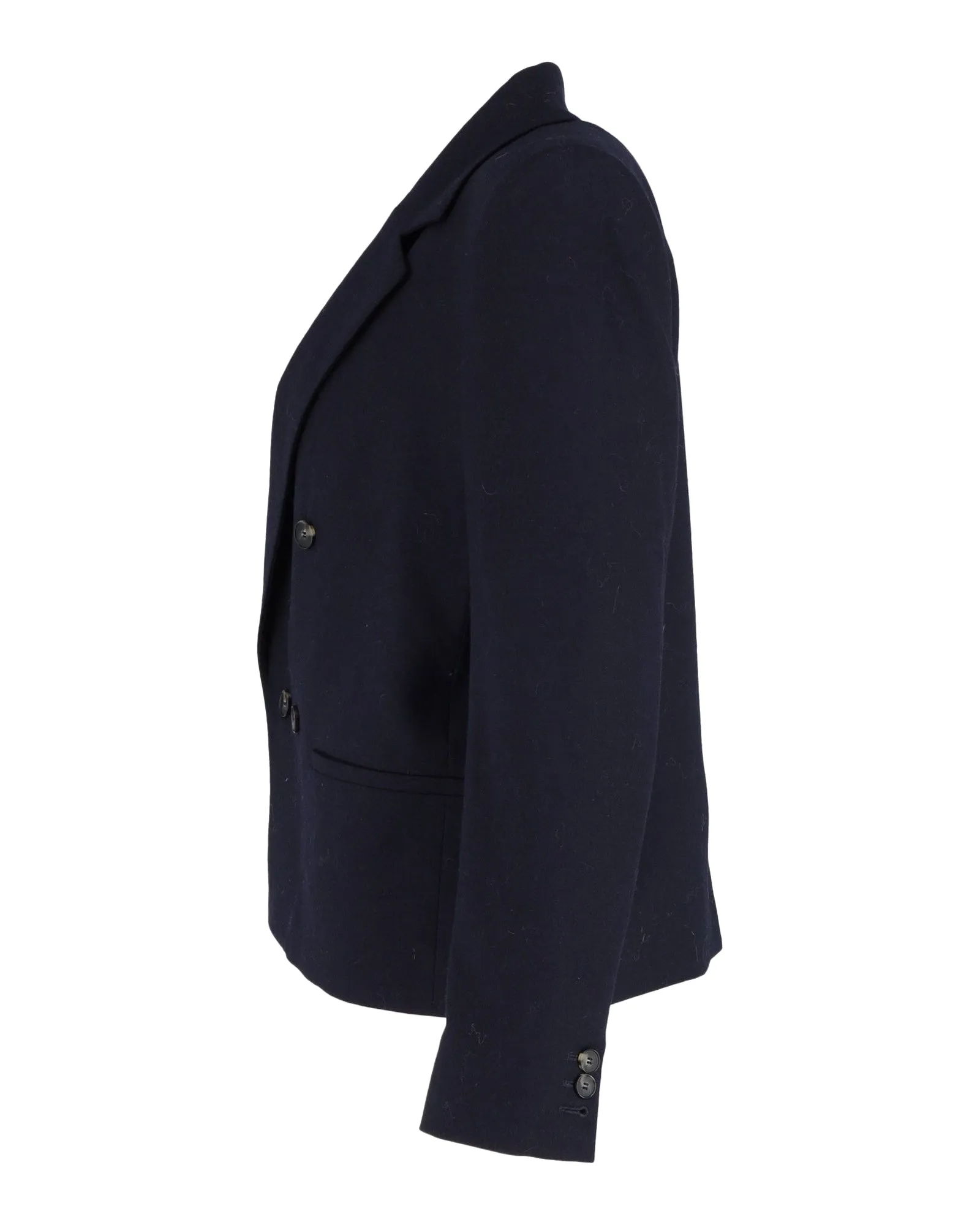 Ba&Sh Double-Breasted Coat in Navy Blue Viscose