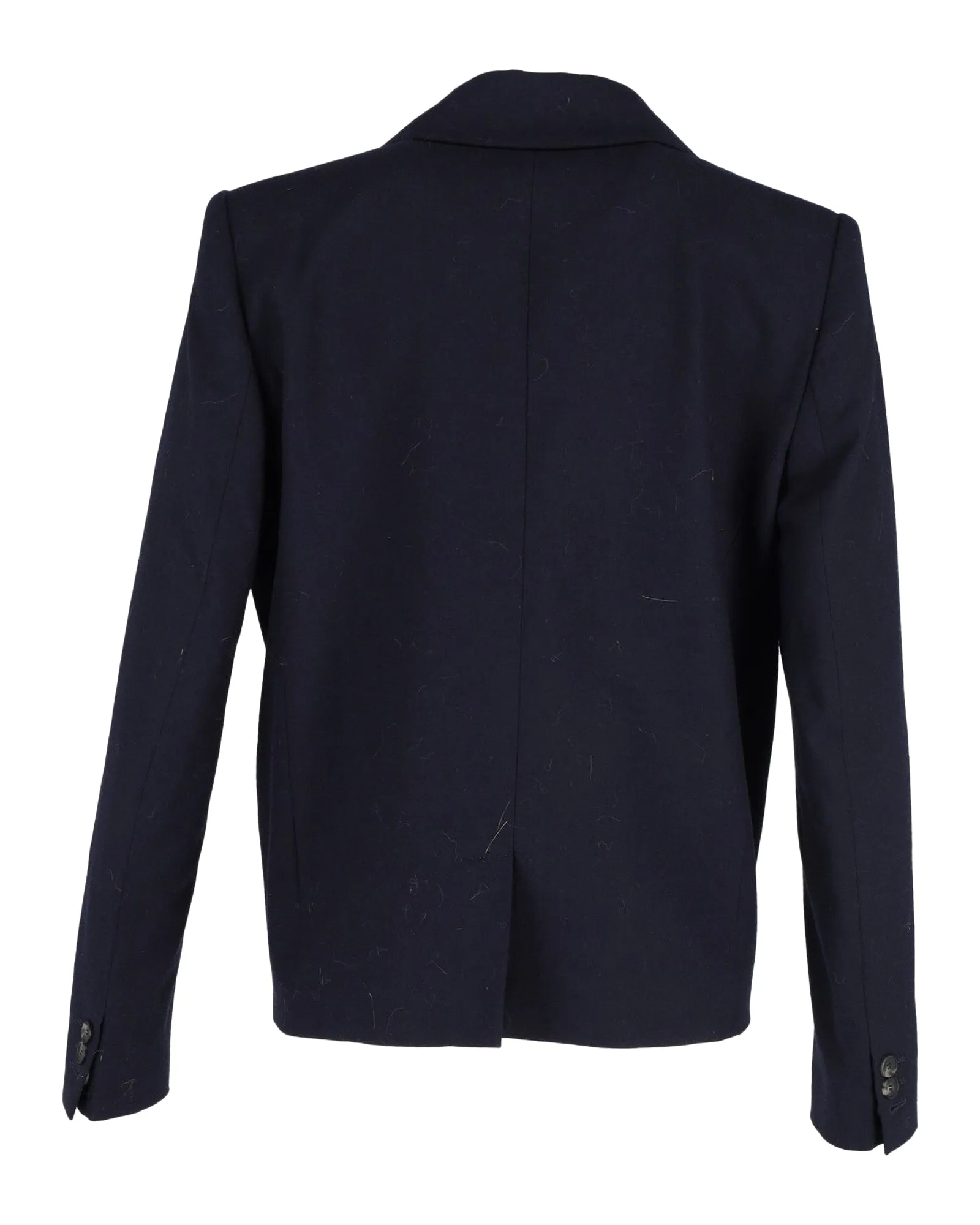 Ba&Sh Double-Breasted Coat in Navy Blue Viscose