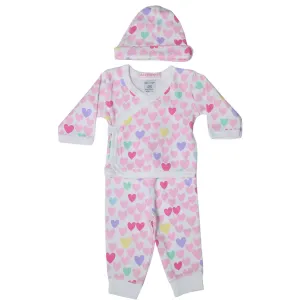 Baby 3 Piece Set - Pastel Hearts Babykids_Baby-Steps-And-Mish-Kids