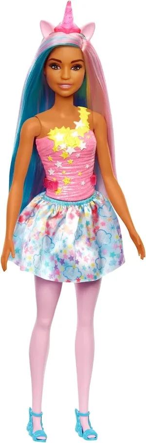 Barbie Toys Barbie Dreamtopia Unicorn Doll (Blue & Pink Hair), With Skirt, Removable Unicorn Tail & Headband