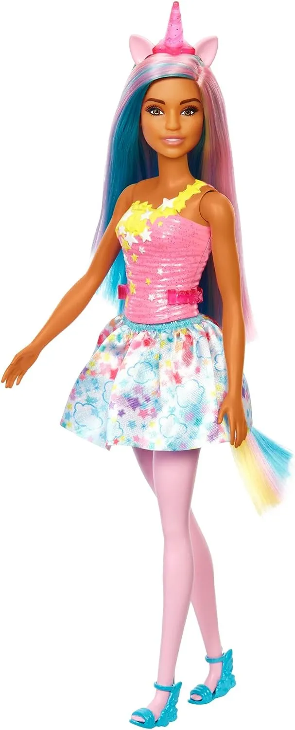 Barbie Toys Barbie Dreamtopia Unicorn Doll (Blue & Pink Hair), With Skirt, Removable Unicorn Tail & Headband