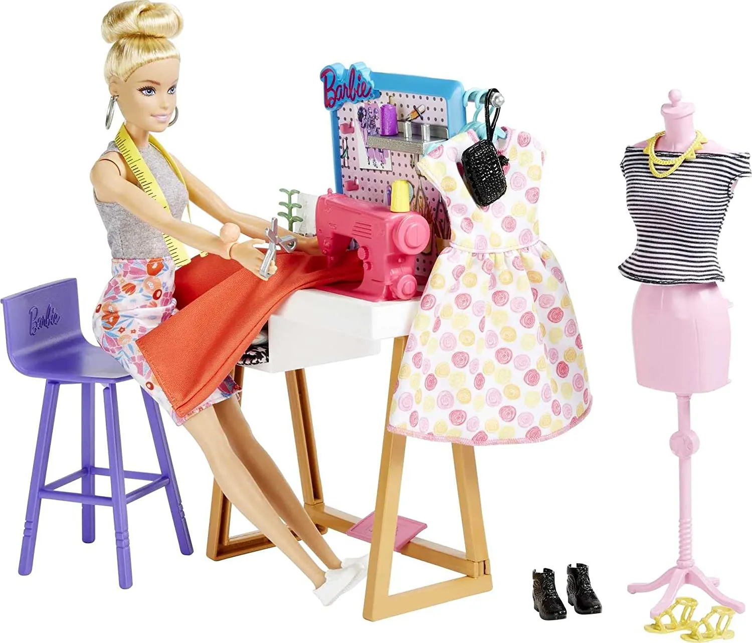Barbie Toys Barbie Fashion Designer Doll (12-in/30.40-cm) & Studio, 25  Design & Fashion Accessories