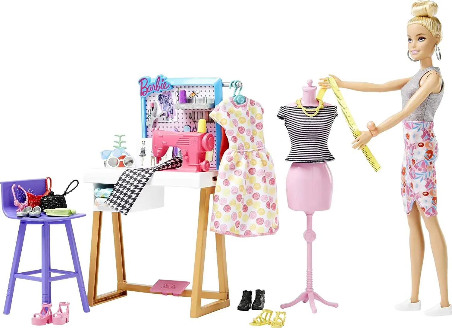 Barbie Toys Barbie Fashion Designer Doll (12-in/30.40-cm) & Studio, 25  Design & Fashion Accessories