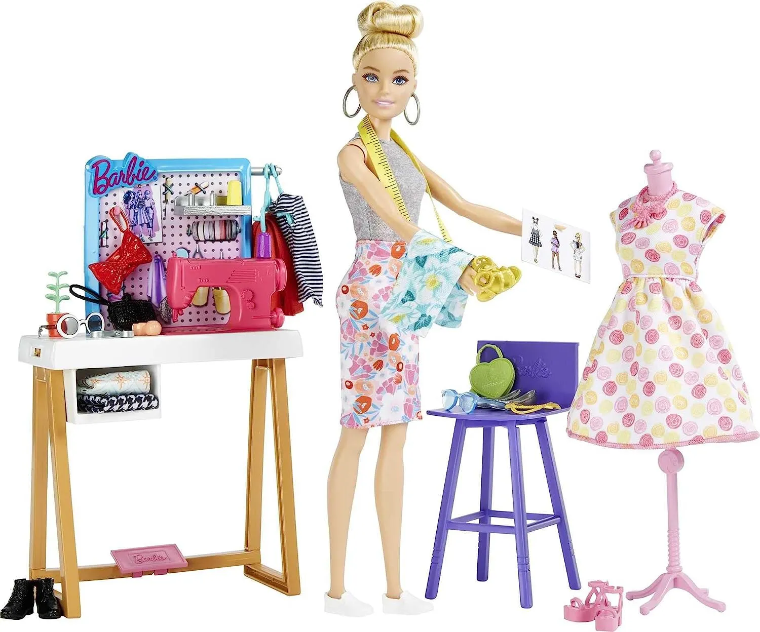 Barbie Toys Barbie Fashion Designer Doll (12-in/30.40-cm) & Studio, 25  Design & Fashion Accessories