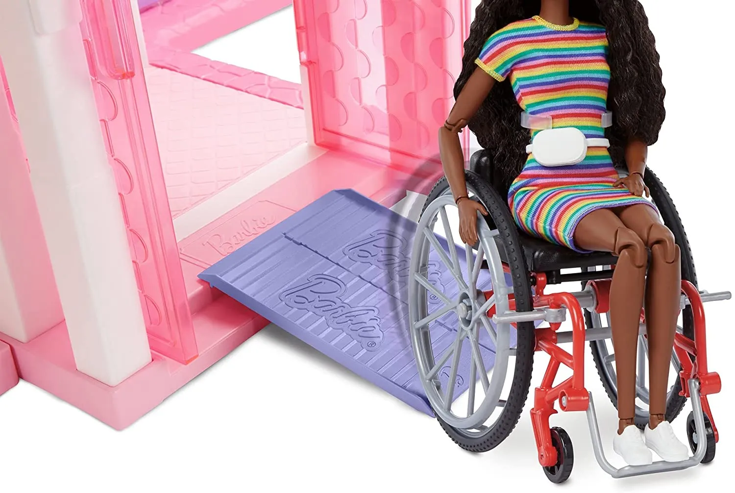 Barbie Toys Barbie Fashionistas Doll #166 with Wheelchair & Crimped Brunette Hair