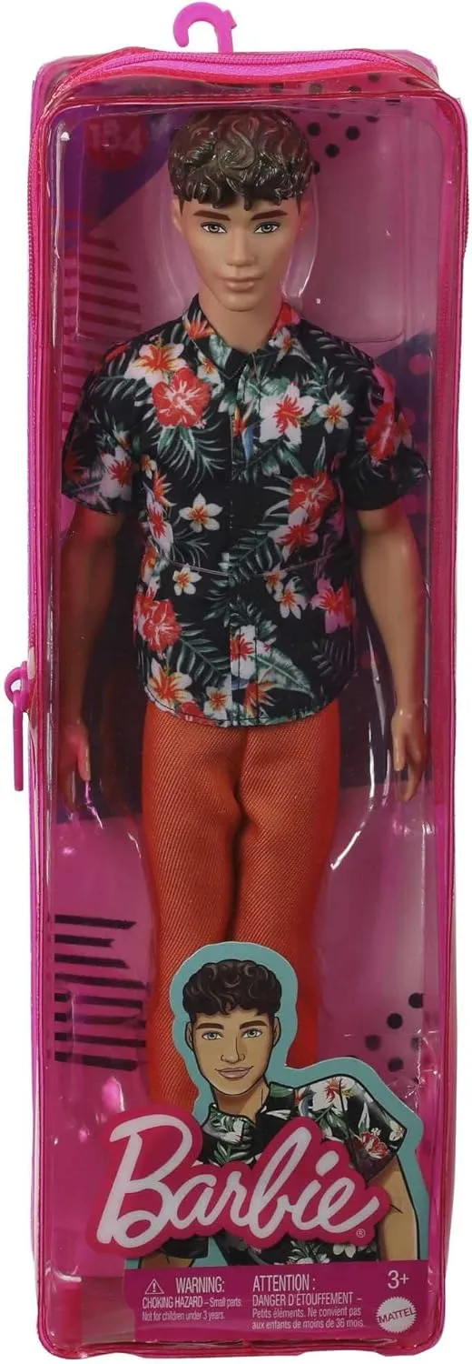 Barbie Toys Barbie Fashionistas Ken Doll - Trendy Tropical Look with Reusable Vinyl Bag