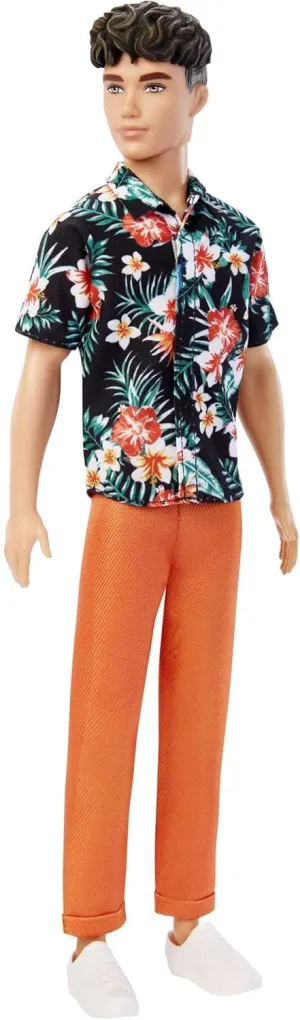 Barbie Toys Barbie Fashionistas Ken Doll - Trendy Tropical Look with Reusable Vinyl Bag