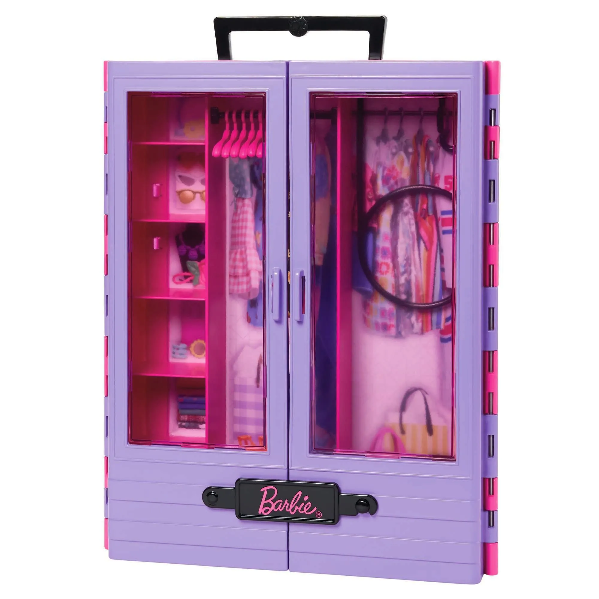 Barbie Toys Barbie Fashionistas Ultimate Closet and Doll Playset with 3 Outfits, 6 Hangers, and 15 Accessories (HJL66)