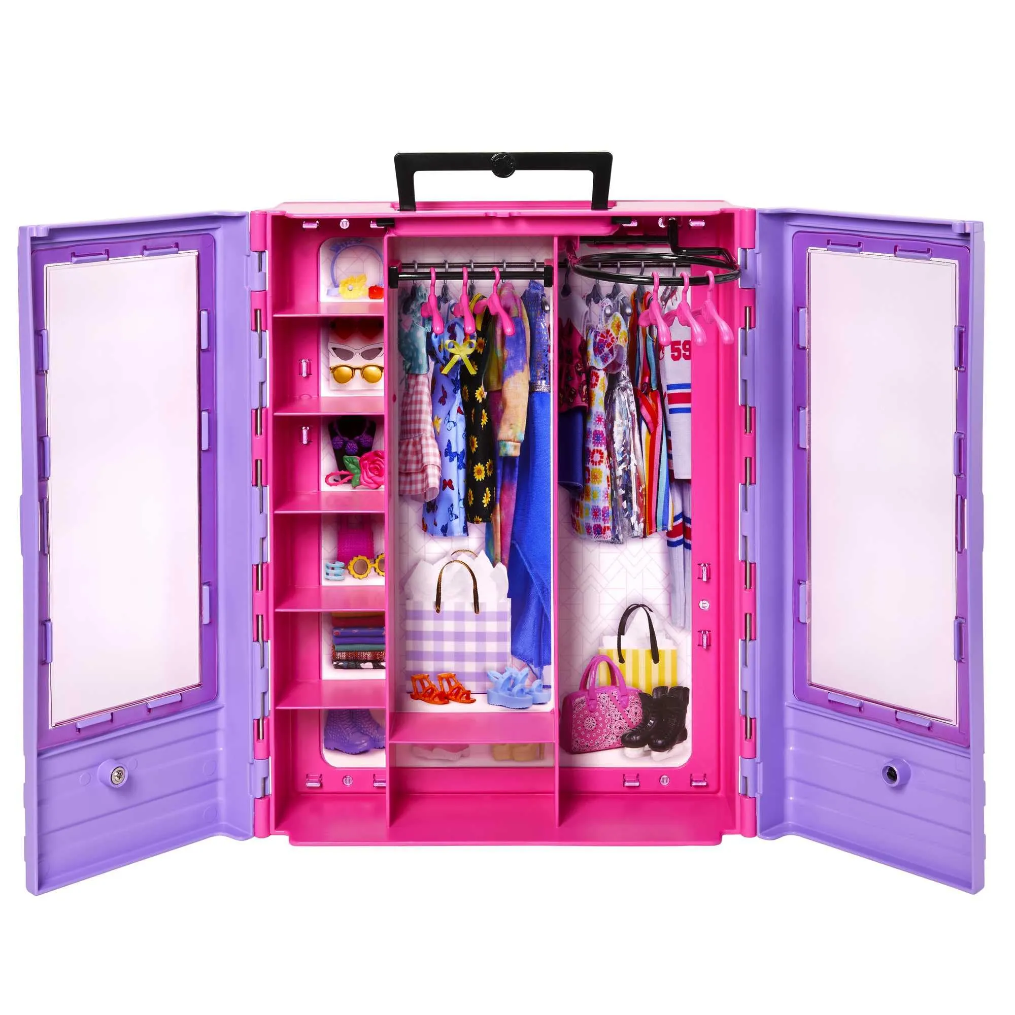 Barbie Toys Barbie Fashionistas Ultimate Closet and Doll Playset with 3 Outfits, 6 Hangers, and 15 Accessories (HJL66)