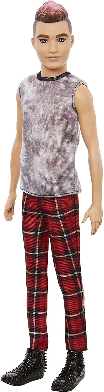 Barbie Toys Barbie GVY29 Ken Fashionista Rocker Ken Doll, Multicolor, 32.39 cm*5.08 cm*10.16 cm
