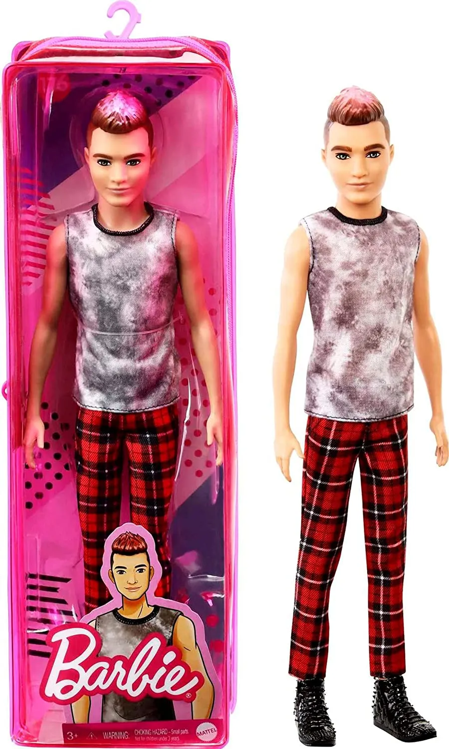 Barbie Toys Barbie GVY29 Ken Fashionista Rocker Ken Doll, Multicolor, 32.39 cm*5.08 cm*10.16 cm