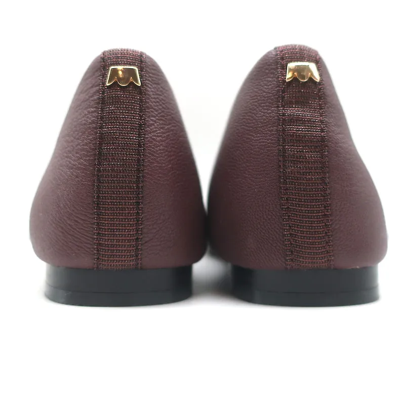 Birdies The Crane Ballet Flats Burgundy Leather Size 6 NEW