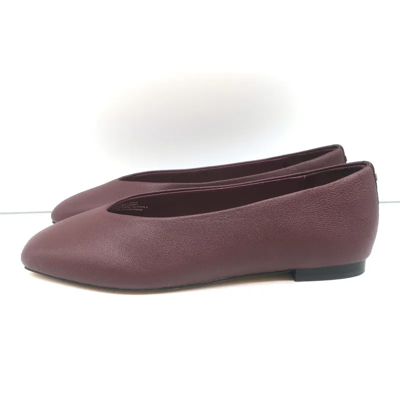 Birdies The Crane Ballet Flats Burgundy Leather Size 6 NEW