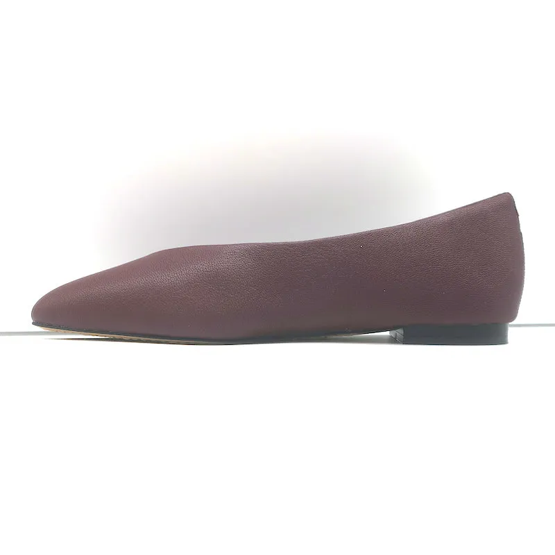 Birdies The Crane Ballet Flats Burgundy Leather Size 6 NEW
