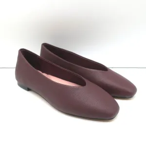 Birdies The Crane Ballet Flats Burgundy Leather Size 6 NEW