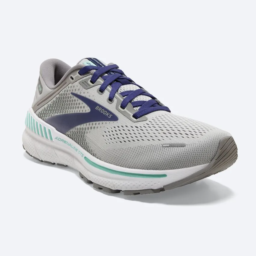 Brooks Womens Adrenaline GTS 22 Wide- Alloy/Green/Blue (1203531D045) Brooks