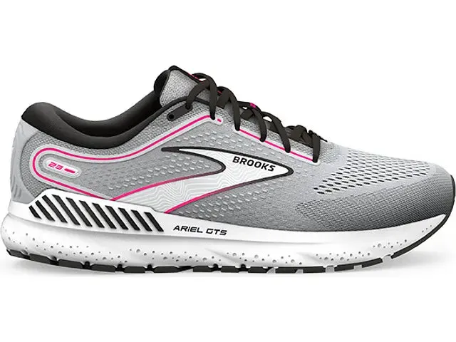 Brooks Womens Ariel GTS 23 Wide- Grey/Black/Pink (1203901D078) Brooks