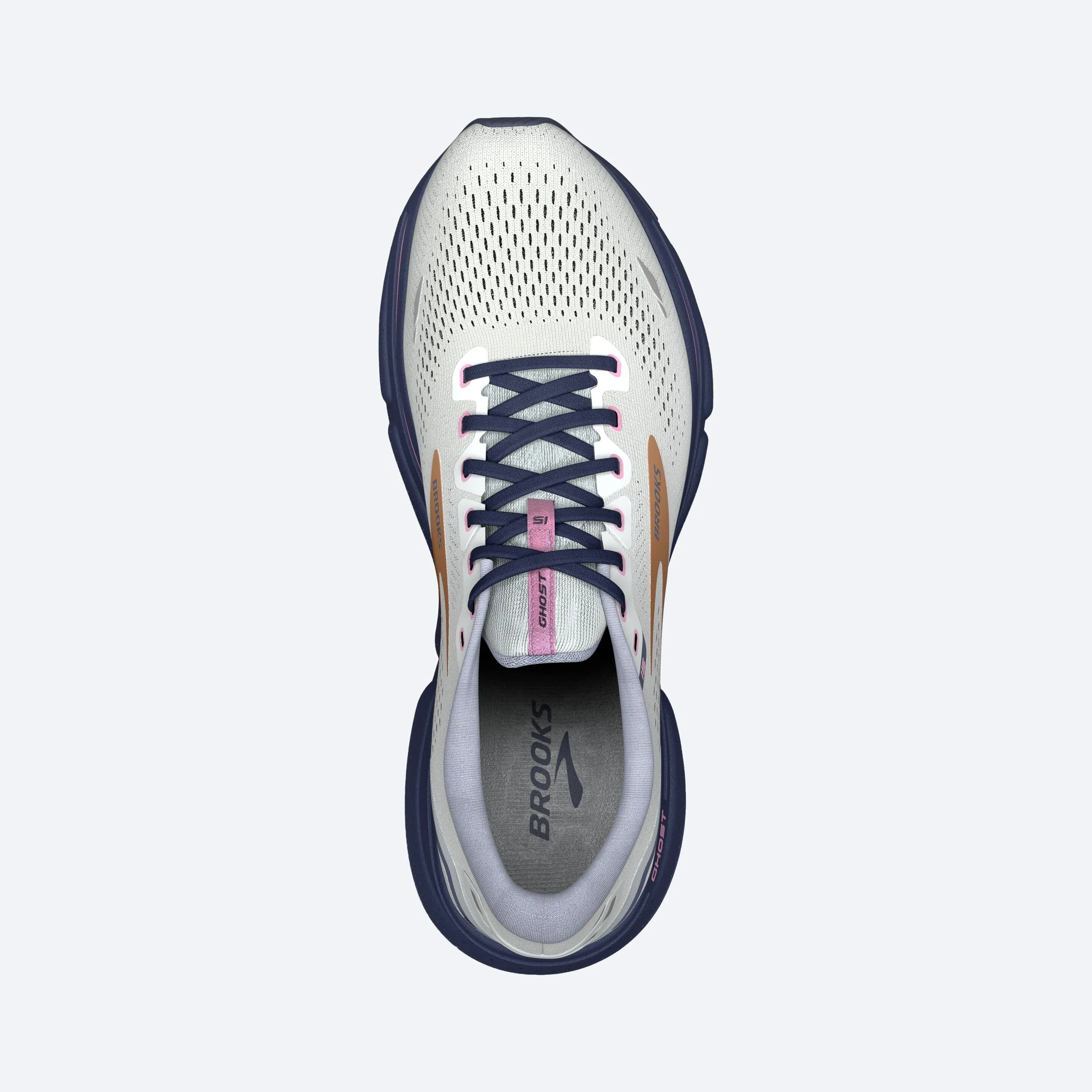 Brooks Womens Ghost 15- Spa Blue/Neo Pink/Copper (1203801B492) Brooks