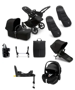 Bugaboo Donkey 5 Duo Pushchair Bundle with Maxi-Cosi Pebble 360 Pro² Car Seat & Base - Black