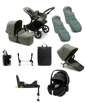 Bugaboo Donkey 5 Duo Pushchair Bundle with Maxi-Cosi Pebble 360 Pro² Car Seat & Base - Forest Green