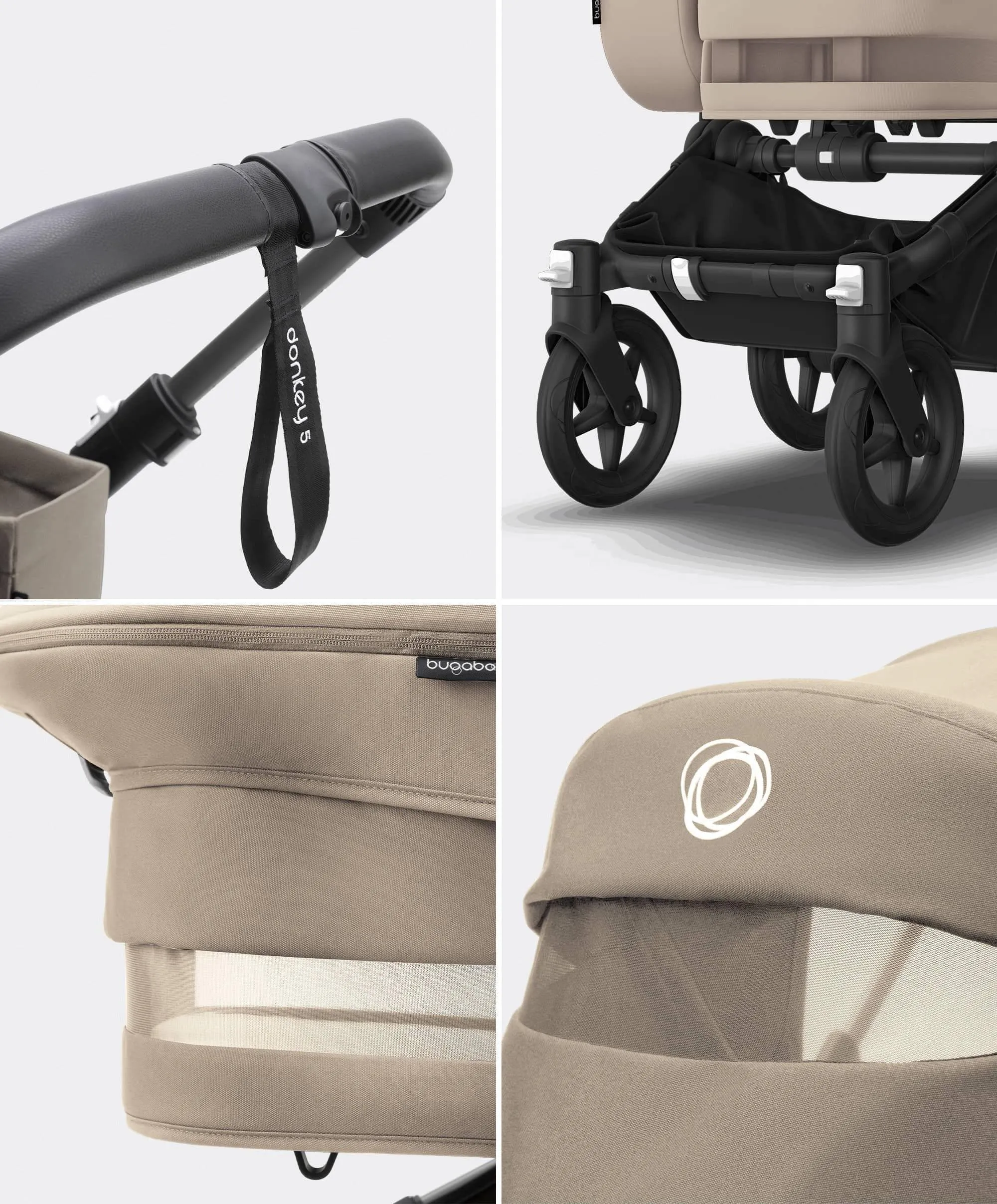 Bugaboo Donkey 5 Mono Complete Pushchair Essential Bundle - Taupe
