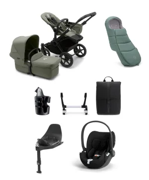 Bugaboo Donkey 5 Mono Complete Pushchair Ultimate Bundle with Cloud T Car Seat & Base - Forest Green