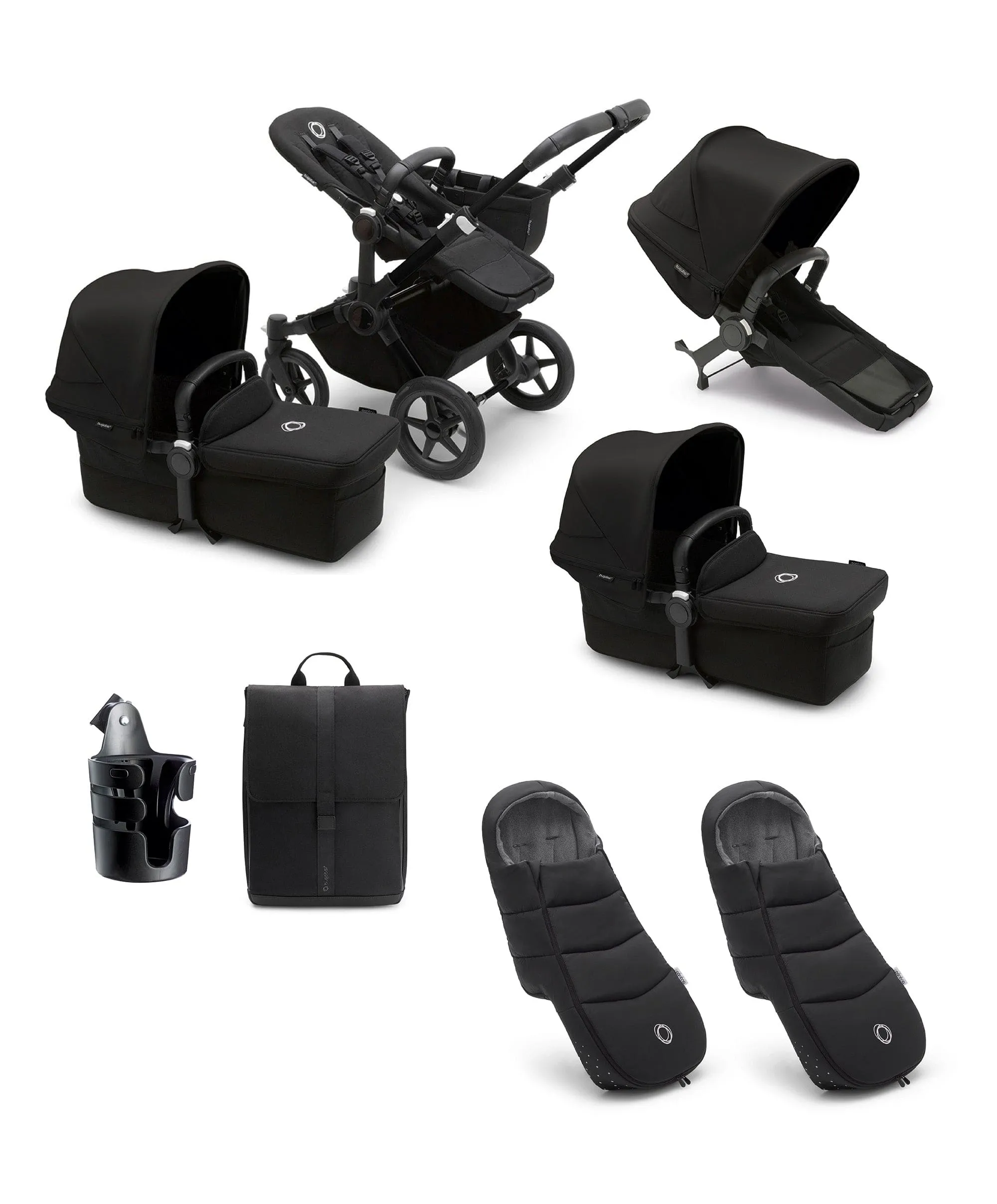 Bugaboo Donkey 5 Twin Pushchair Essential Bundle - Black
