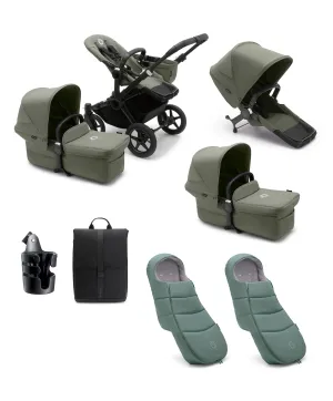 Bugaboo Donkey 5 Twin Pushchair Essential Bundle - Forest Green