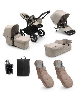 Bugaboo Donkey 5 Twin Pushchair Essential Bundle - Taupe