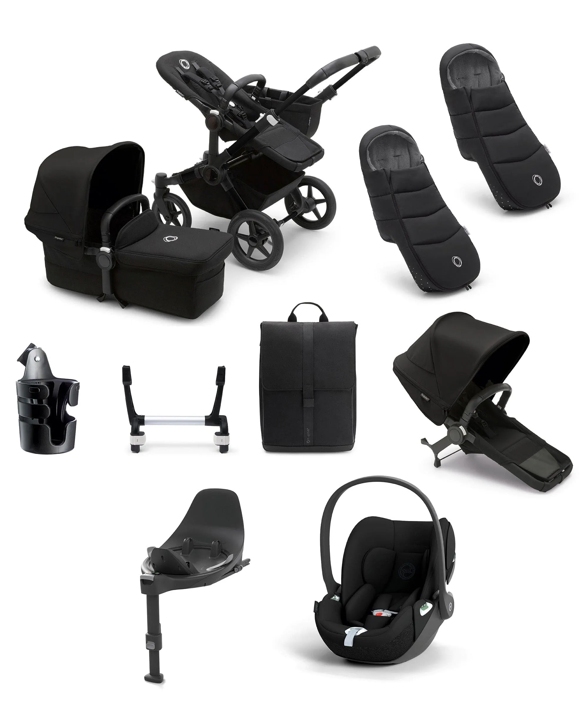 Bugaboo Pushchairs Bugaboo Donkey 5 Duo Pushchair Bundle with Cloud T Car Seat & Base - Black