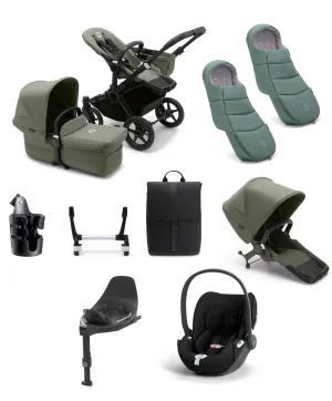 Bugaboo Pushchairs Bugaboo Donkey 5 Duo Pushchair Bundle with Cloud T Car Seat & Base - Forest Green