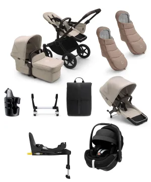 Bugaboo Pushchairs Bugaboo Donkey 5 Duo Pushchair Bundle with Maxi-Cosi Pebble 360 Pro² Car Seat & Base - Taupe