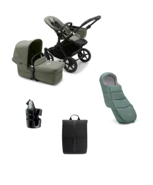 Bugaboo Pushchairs Bugaboo Donkey 5 Mono Complete Pushchair Essential Bundle - Forest Green