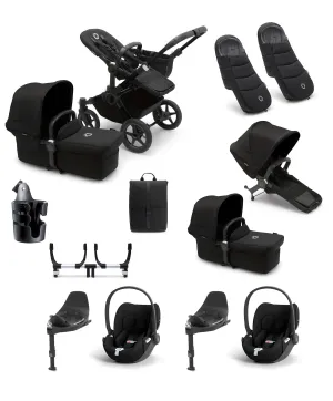 Bugaboo Pushchairs Bugaboo Donkey 5 Twin Pushchair Bundle with Cloud T Car Seat & Base - Black