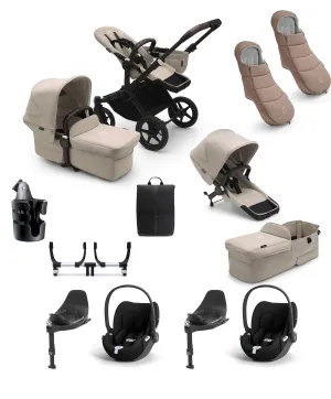 Bugaboo Pushchairs Bugaboo Donkey 5 Twin Pushchair Bundle with Cloud T Car Seat & Base - Taupe