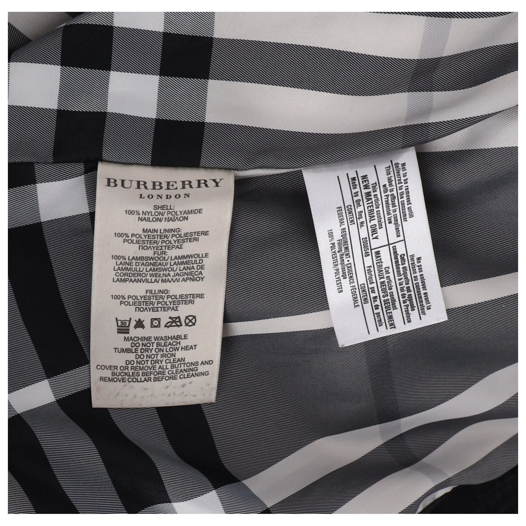 Burberry London Fur Trim Belted Trench Coat in Black Polyamide