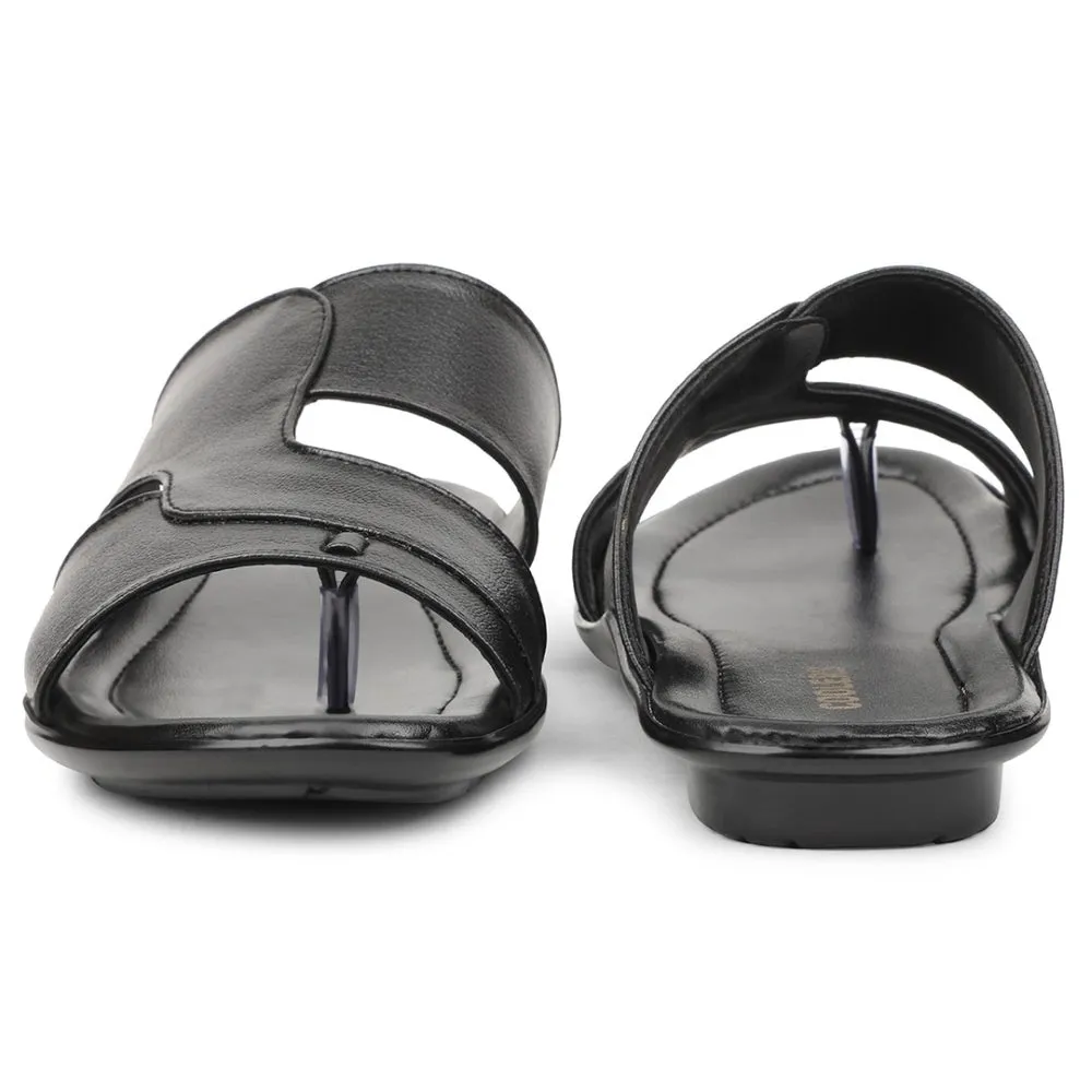 Coolers Black Casual Slipper For Men COOL99-703 By Liberty