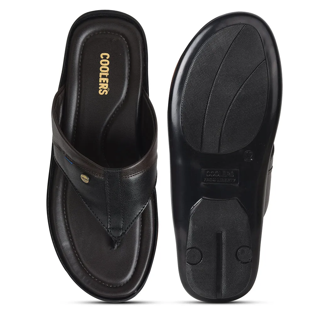 Coolers Black Casual Slipper For Mens SENTOS-5 By Liberty