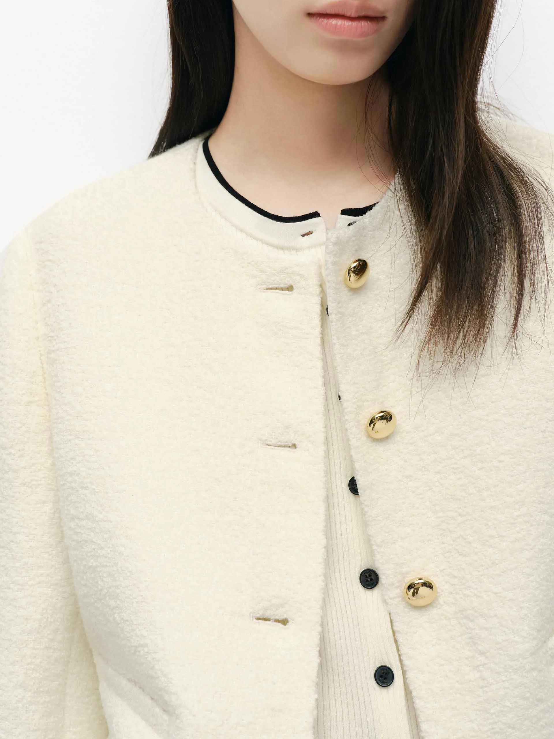 Cropped Tweed Coat