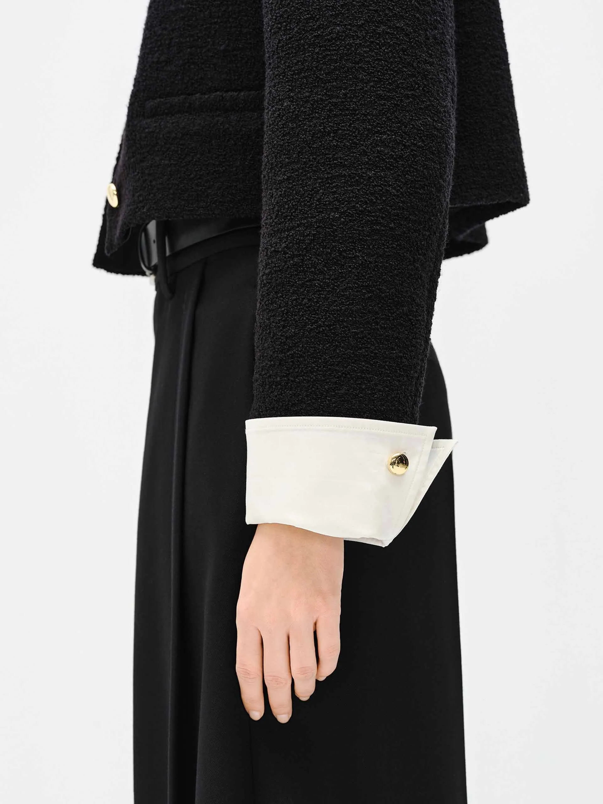 Cropped Tweed Coat