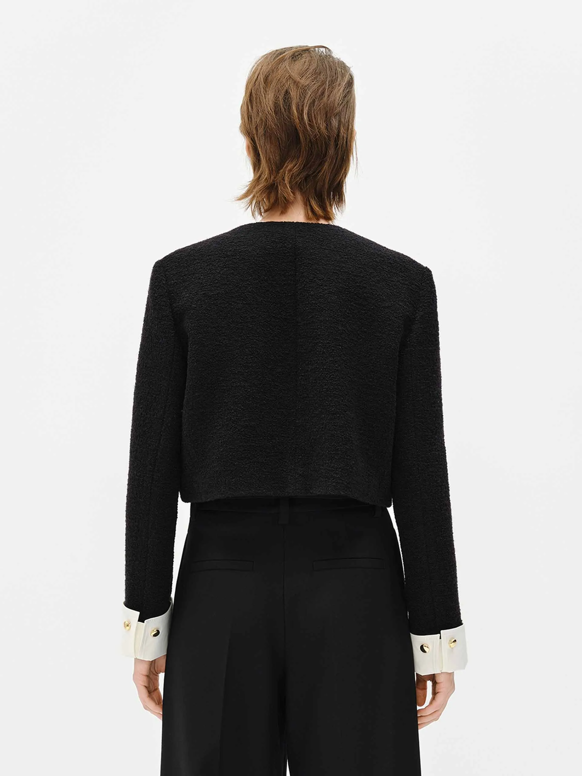 Cropped Tweed Coat