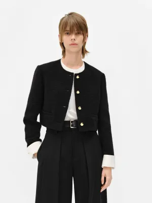 Cropped Tweed Coat